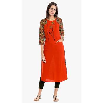 Red printed cotton kurtas-and-kurtis 1
