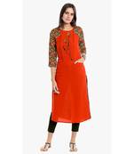 Red printed cotton kurtas-and-kurtis