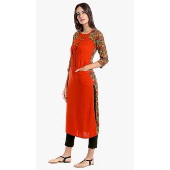 Red printed cotton kurtas-and-kurtis 2