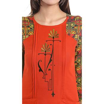 Red printed cotton kurtas-and-kurtis 3
