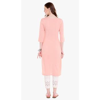 Peach printed rayon kurtas-and-kurtis 3