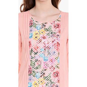 Peach printed rayon kurtas-and-kurtis 4