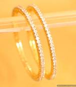 Embellished Gold Plated Single Line Solitaire Look Bangles
