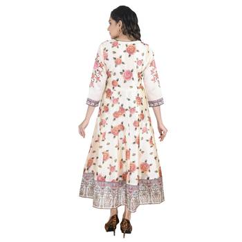 Beige printed silk ethnic-kurtis 2