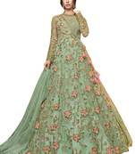 Green embroidered net salwar