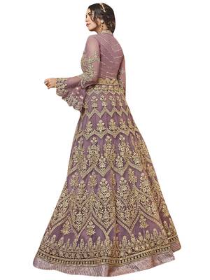 Pink embroidered net salwar 2