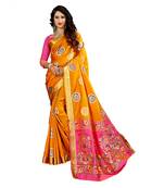 Women's Mustard Kanjivaram style Traditional Banarasi Art Silk Zari work Saree