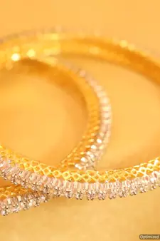 Embellished Diamond Look Single Line Bangles