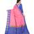 Women's Pink Checkered Chanderi Cotton Zari work Saree