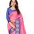 Women's Pink Checkered Chanderi Cotton Zari work Saree