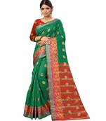 Women's Green Traditional Banarasi Art Silk Zari work Saree