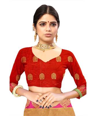 Women's Beige Traditional Banarasi Art Silk Zari work Saree 5