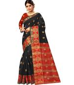 Women's Black Traditional Banarasi Art Silk Zari work Saree