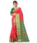 Women's Peach Traditional Banarasi Art Silk Zari work Saree