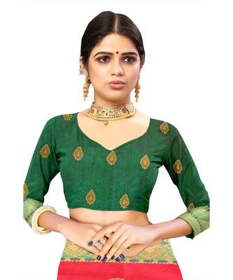 Women's Peach Traditional Banarasi Art Silk Zari work Saree 5