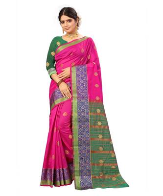 Women's Pink Traditional Banarasi Art Silk Zari work Saree 1