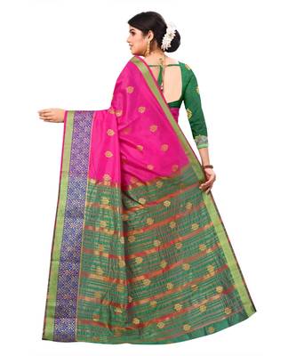Women's Pink Traditional Banarasi Art Silk Zari work Saree 4
