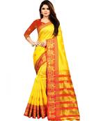 Women's Gold Banarasi Art Silk Zari work Saree