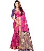 Women's Pink Kanjivaram Silk Zari work Saree