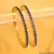 Embellished Gold Look Blue Sapphire Single Line Bangles