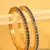 Embellished Gold Look Blue Sapphire Single Line Bangles