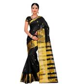 Women'S Black Traditional Poly Silk Zari Work Saree