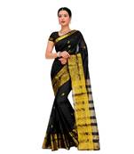 Women'S Black Traditional Poly Silk Zari Work Saree