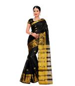 Women'S Black Traditional Poly Silk Zari Work Saree