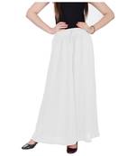 White Solid Rayon Palazzo