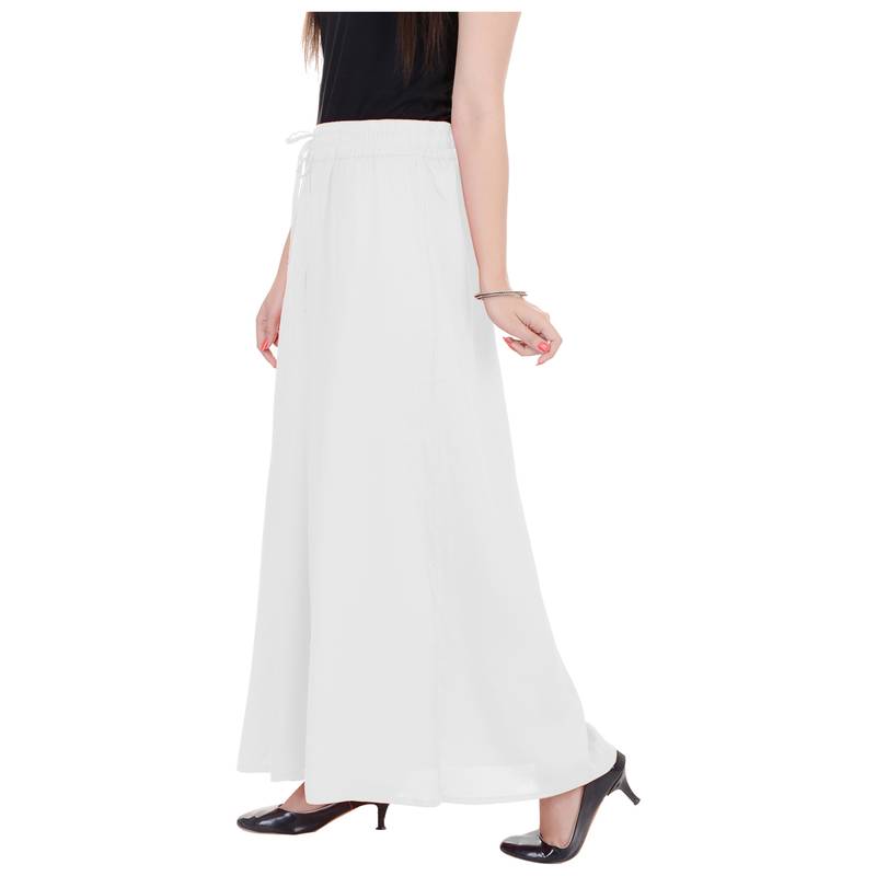 White Solid Rayon Palazzo