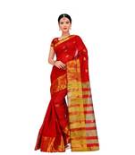 Women's Red Traditional Poly Silk Zari work Saree