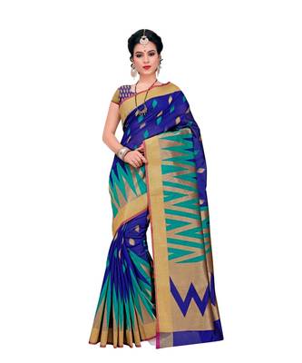 Women's Navy Traditional Banarasi Art Silk Zari work Saree 1