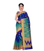 Women's Navy Traditional Banarasi Art Silk Zari work Saree