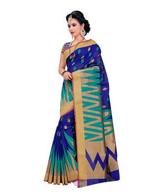 Women's Navy Traditional Banarasi Art Silk Zari work Saree 2