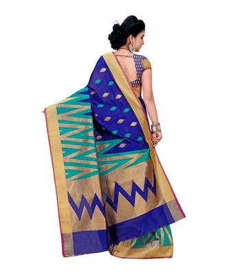 Women's Navy Traditional Banarasi Art Silk Zari work Saree 4