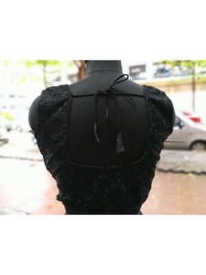Black Colored Mono Net Fabric With Embroidered Worked Ethnic Style Sleeveless Blouse 2
