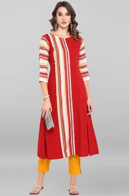 Janasya Pink printed crepe ethnic-kurtis 2