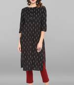Black printed cotton ethnic kurtis