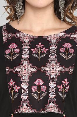 Janasya Black printed crepe ethnic-kurtis 5