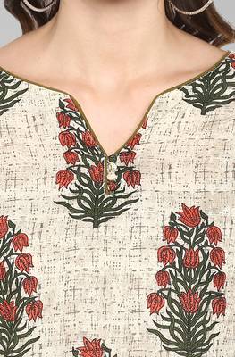 Janasya Cream printed cotton ethnic-kurtis 5