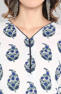 Janasya White printed cotton ethnic-kurtis 5