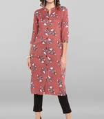 Janasya Multicolor printed rayon ethnic kurtis