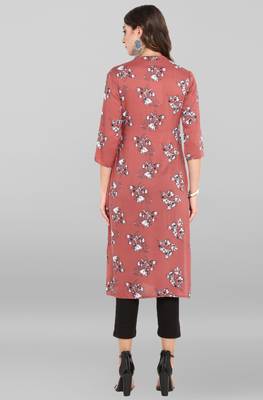 Janasya Multicolor printed rayon ethnic kurtis 4
