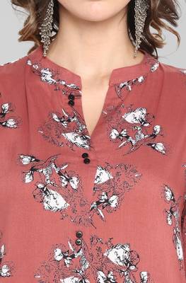 Janasya Multicolor printed rayon ethnic kurtis 5