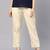 Cream Cotton Solid Trouser
