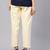 Cream Cotton Solid Trouser