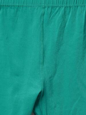 Women Teal Cotton Lycra Solid Legging 5
