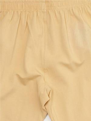 Women Beige Cotton Lycra Solid Legging 5