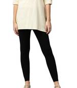Black Cotton Lycra Solid Legging