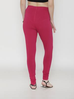 Fuschia Cotton Lycra Solid Legging 2